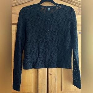Topshop black lace long sleeve